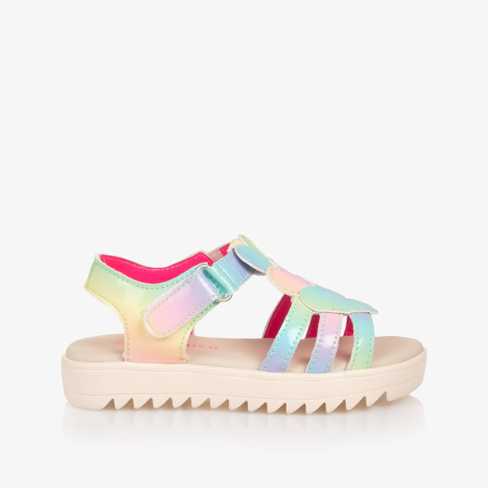 Billieblush-Girls Pastel Rainbow Patent Faux Leather Sandals | Childrensalon Outlet