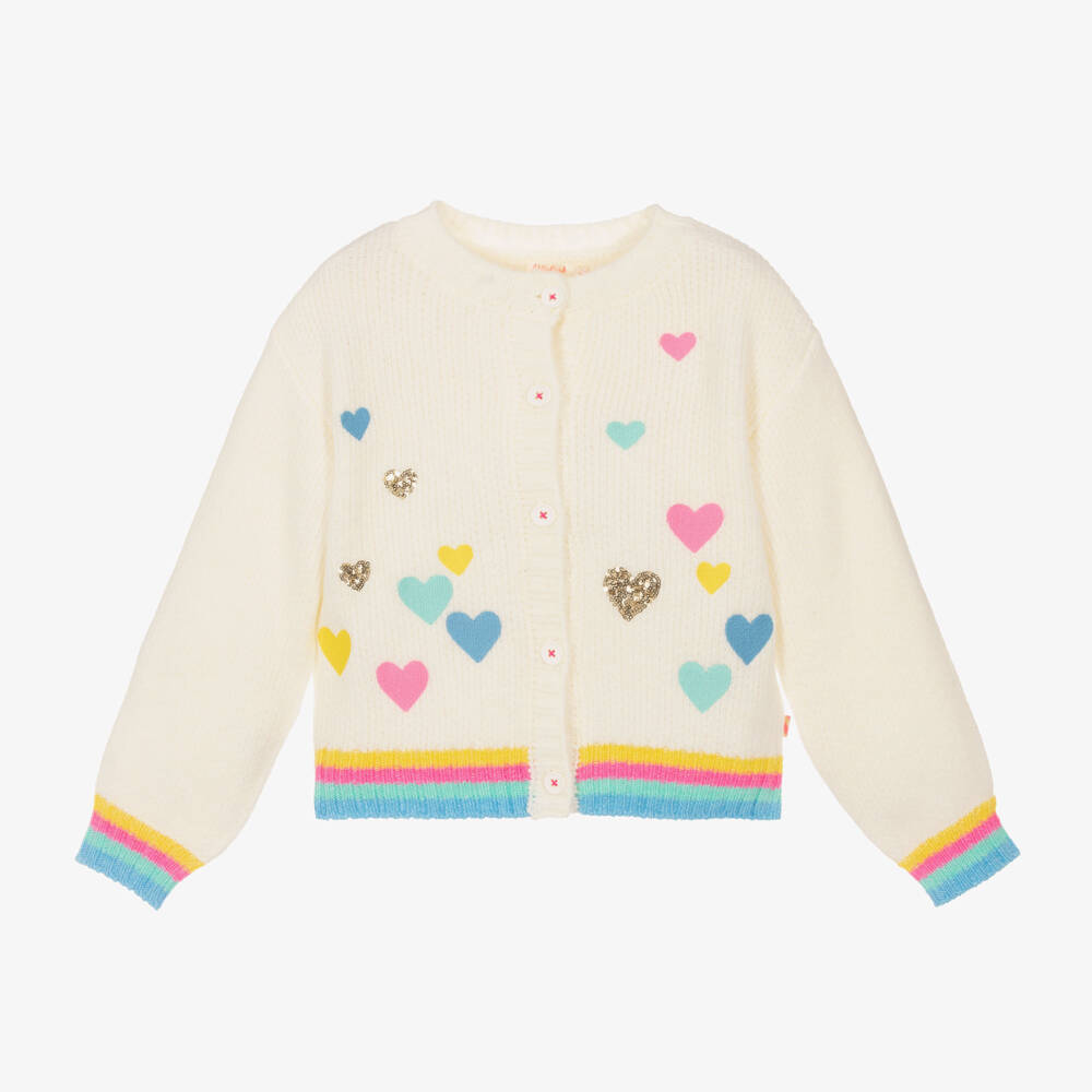 Billieblush-Girls Pearl-Toned Sequin Knit Cardigan | Childrensalon Outlet