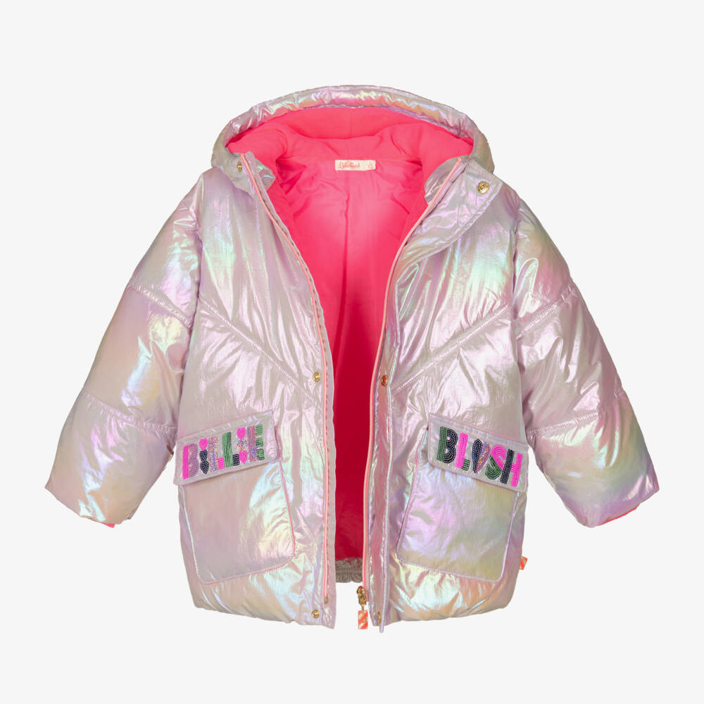 Billieblush-Girls Pearlescent Sequin Puffer Jacket | Childrensalon Outlet