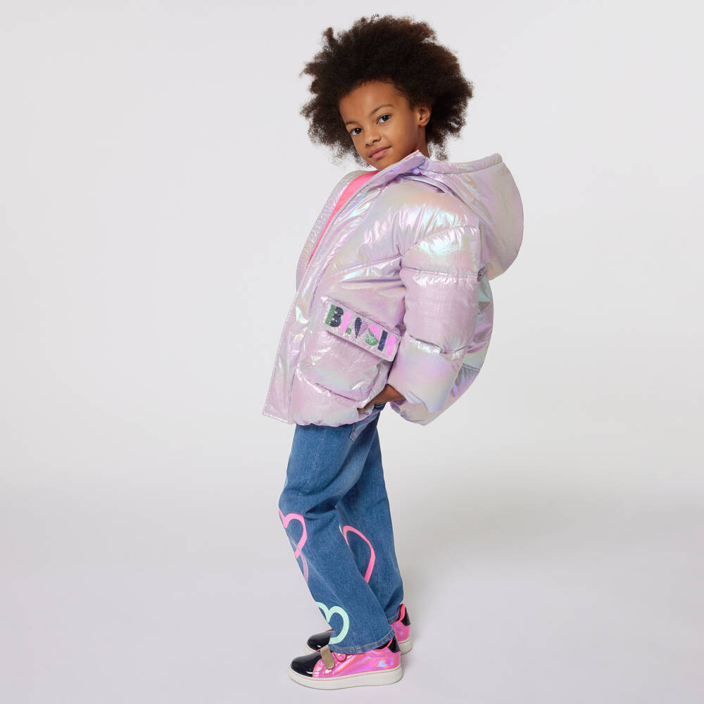 Billieblush-Girls Pearlescent Sequin Puffer Jacket | Childrensalon Outlet
