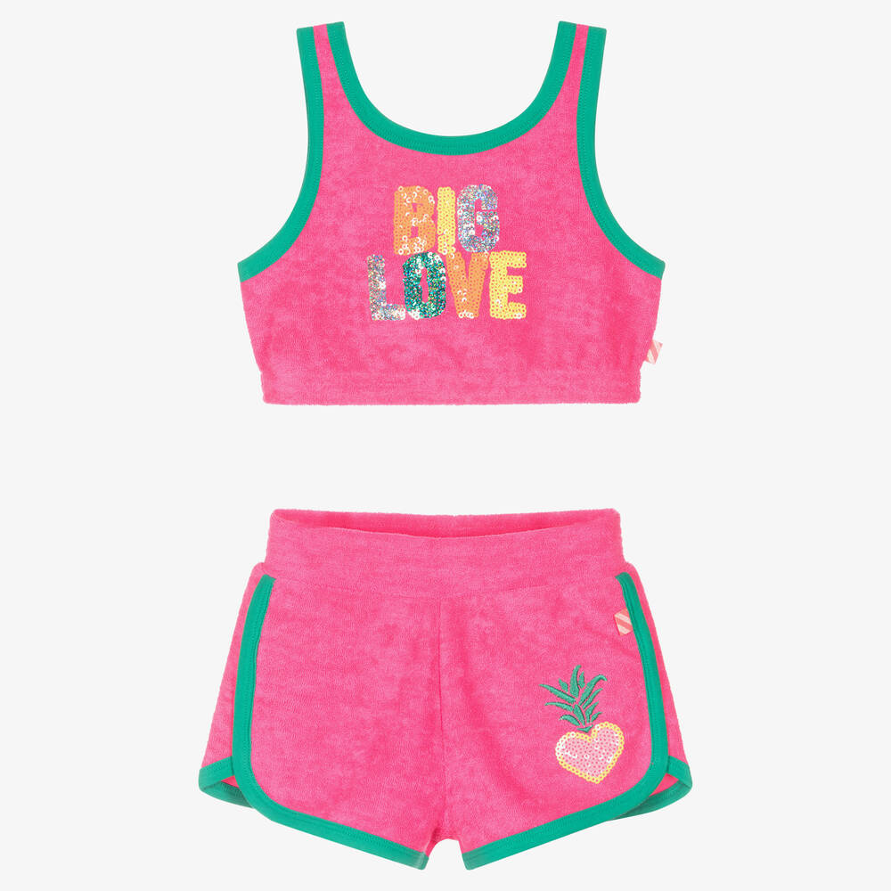 Billieblush - Pinkes Big Love Frotteetop & Shorts | Childrensalon
