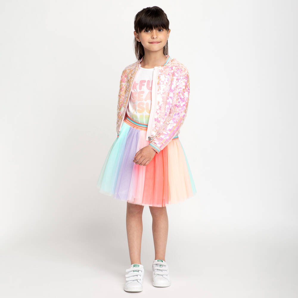 Billieblush - Girls Pink & Blue Tulle Skirt | Childrensalon
