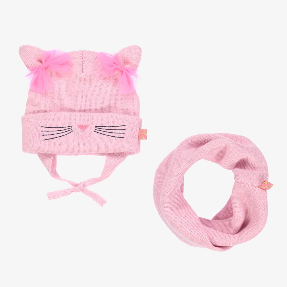 Billieblush - Розовая шапка и снуд Кот для девочек | Childrensalon