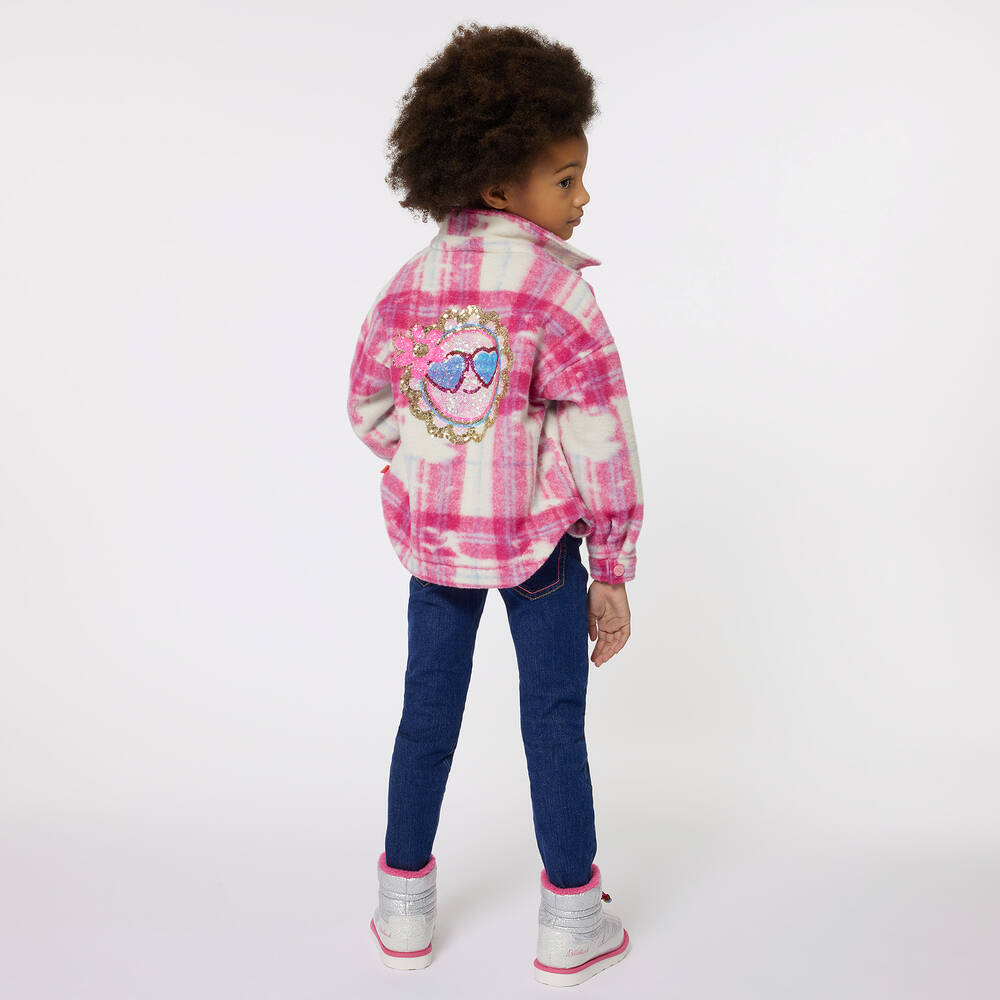 Billieblush-Girls Pink Check Shacket | Childrensalon Outlet