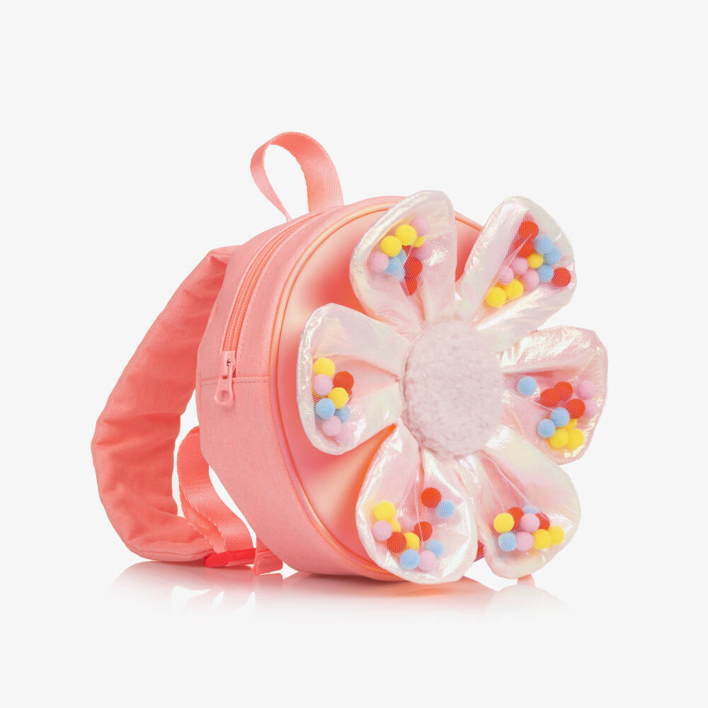 Billieblush-Girls Pink Circular Mesh Flower Backpack (20cm) | Childrensalon Outlet