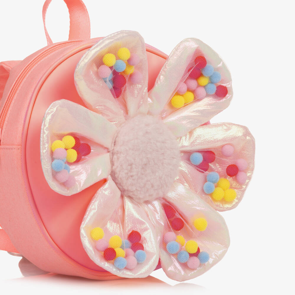 Billieblush-Girls Pink Circular Mesh Flower Backpack (20cm) | Childrensalon Outlet