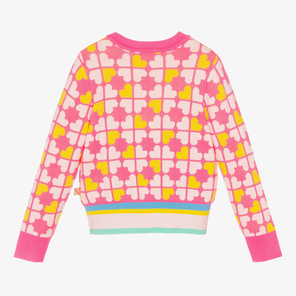 Billieblush-Girls Pink Clover Pattern Jumper | Childrensalon Outlet