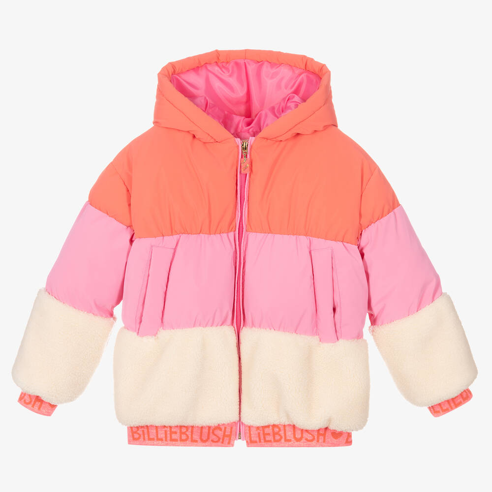 Billieblush - Розовая куртка с цветовыми блоками для девочек | Childrensalon