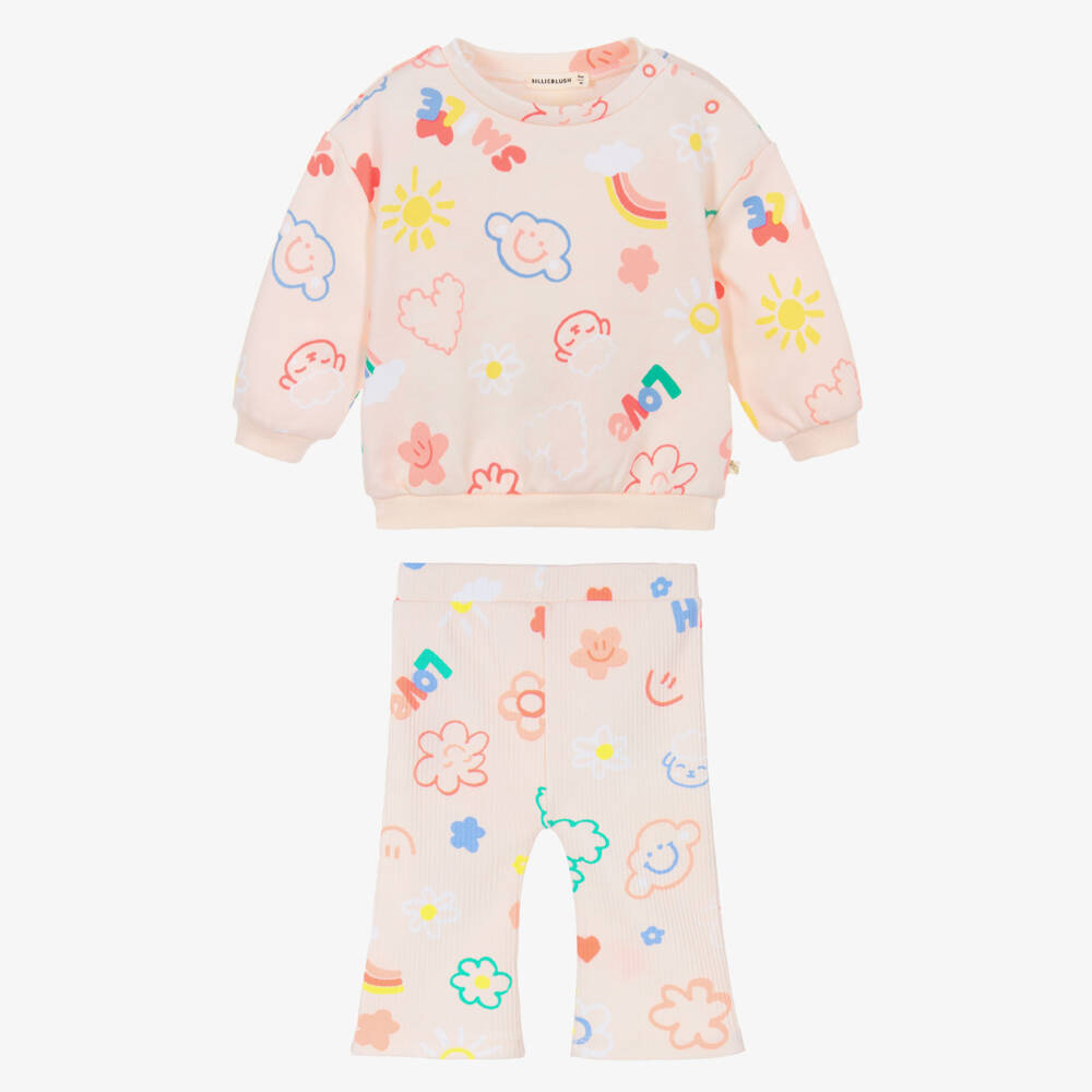 Billieblush-Комплект хлопковых леггинсов с розовым принтом для девочек | Childrensalon Outlet