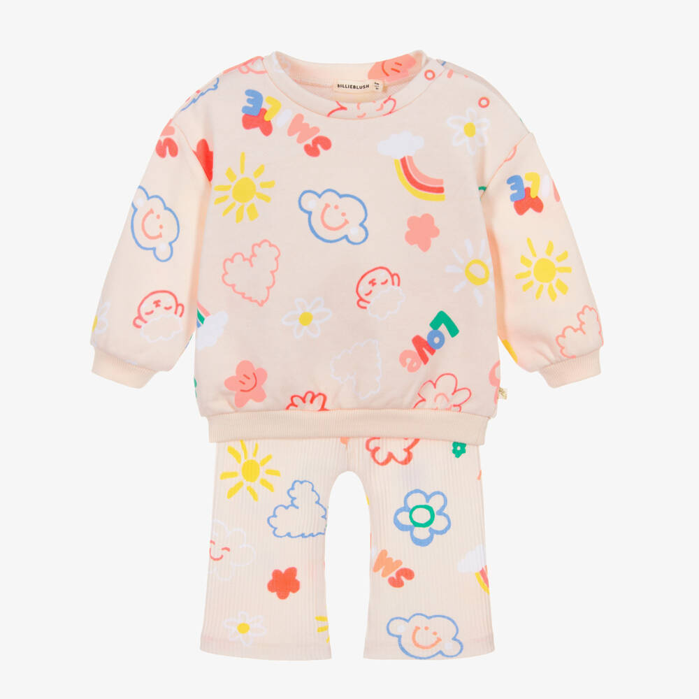 Billieblush-Комплект хлопковых леггинсов с розовым принтом для девочек | Childrensalon Outlet