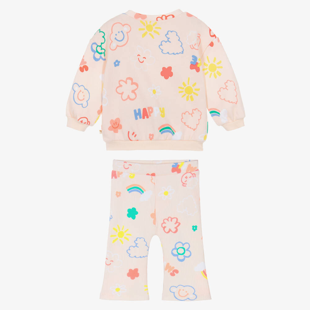 Billieblush-Комплект хлопковых леггинсов с розовым принтом для девочек | Childrensalon Outlet