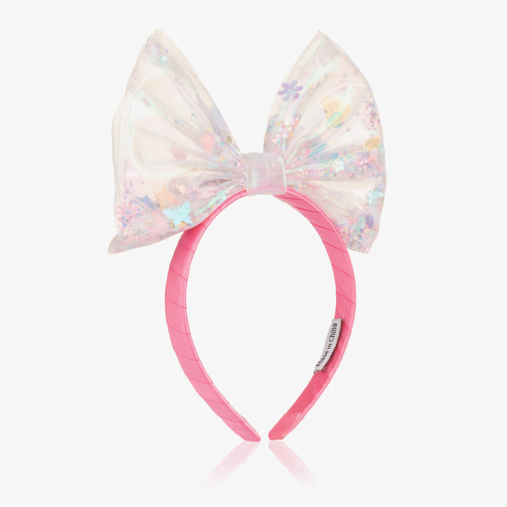 Billieblush-Ободок с блестящим бантом розовый для девочек | Childrensalon Outlet