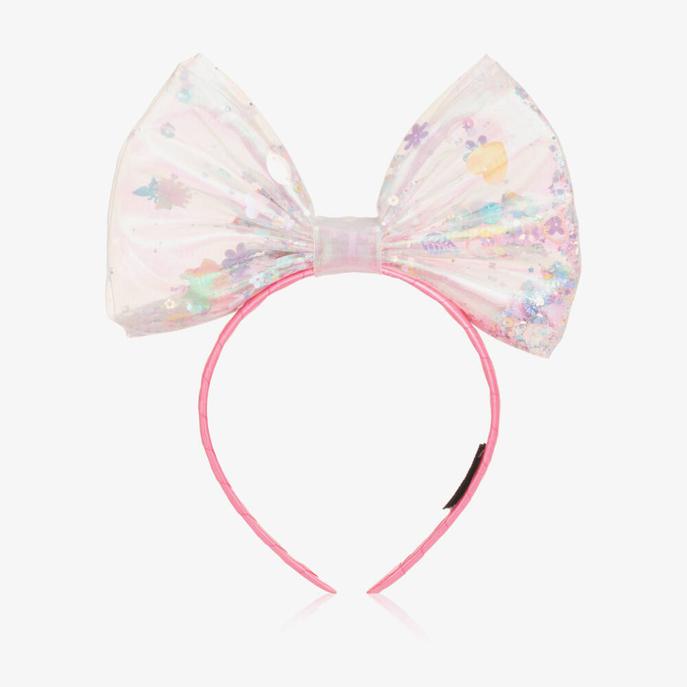 Billieblush-Ободок с блестящим бантом розовый для девочек | Childrensalon Outlet