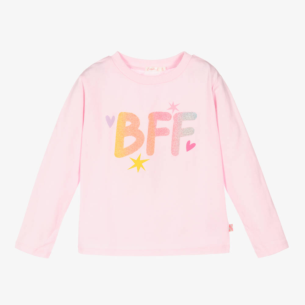 Billieblush-Girls Pink Cotton BFF T-Shirt | Childrensalon Outlet