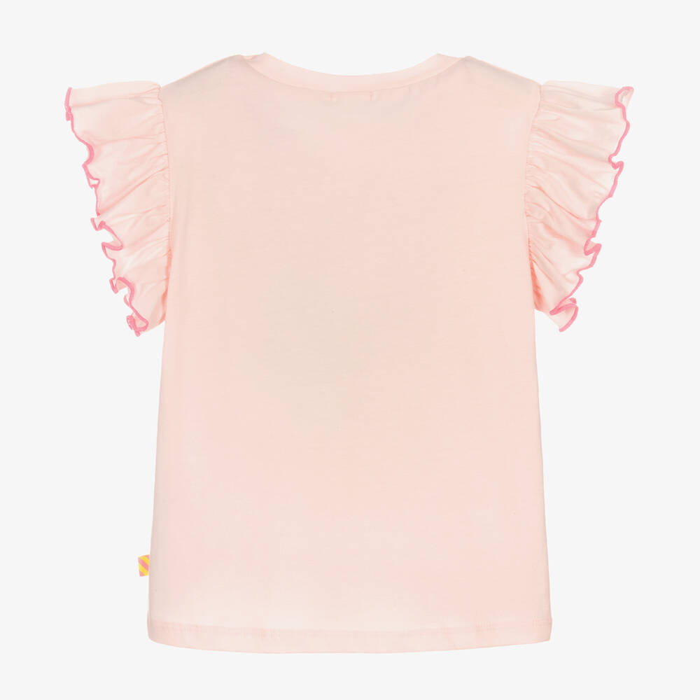 Billieblush-Girls Pink Cotton Flower T-Shirt | Childrensalon Outlet