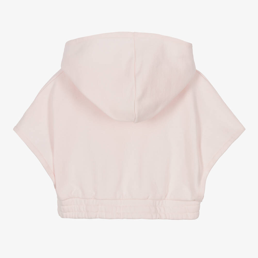 بيلي بلاش-سويتشيرت هودي قطن جيرسي لون زهري للبنات | Childrensalon Outlet