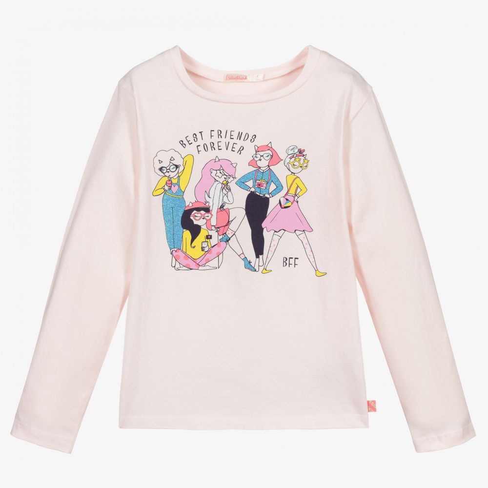 Billieblush - Haut rose en jersey de coton Fille | Childrensalon