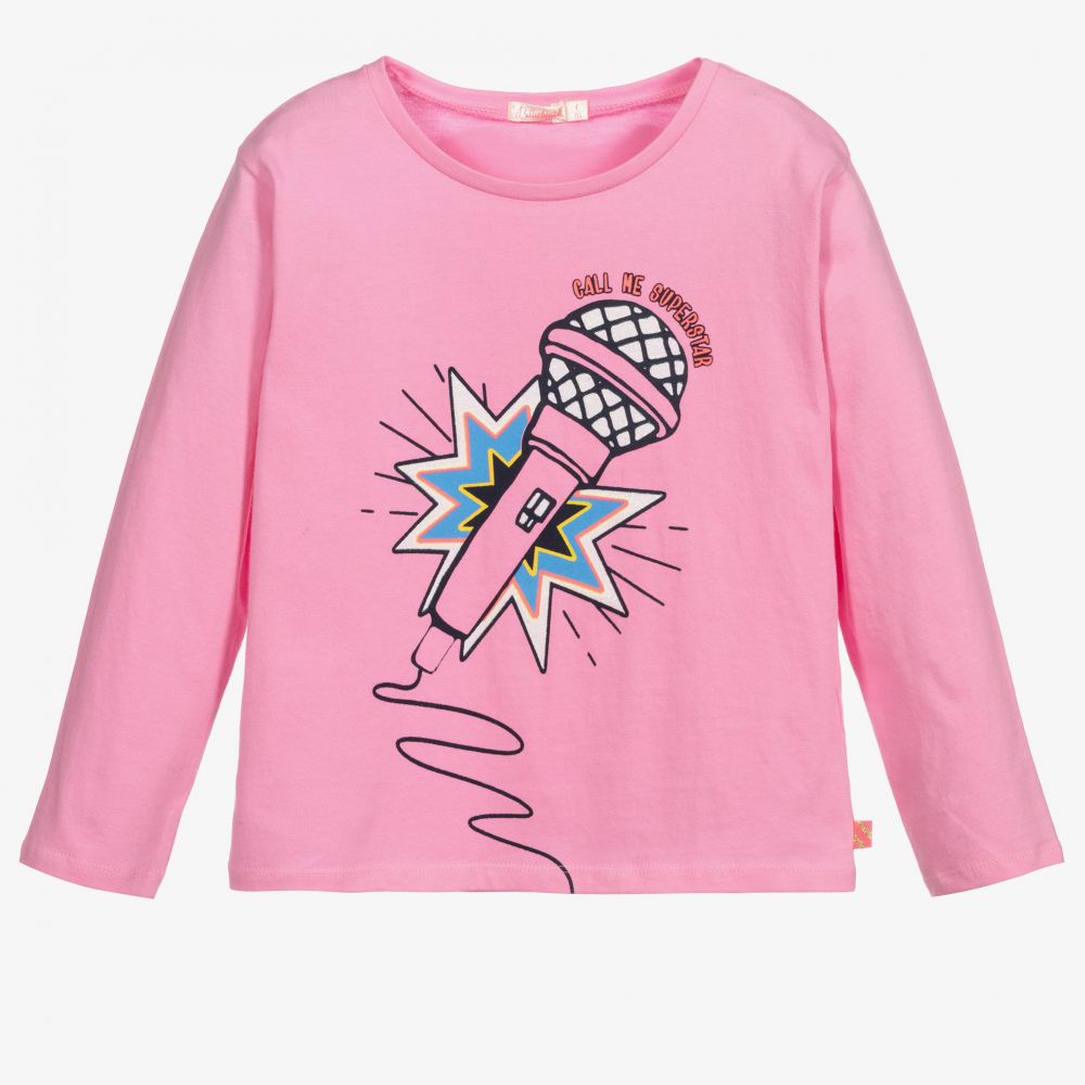 Billieblush - Girls Pink Cotton Jersey Top | Childrensalon