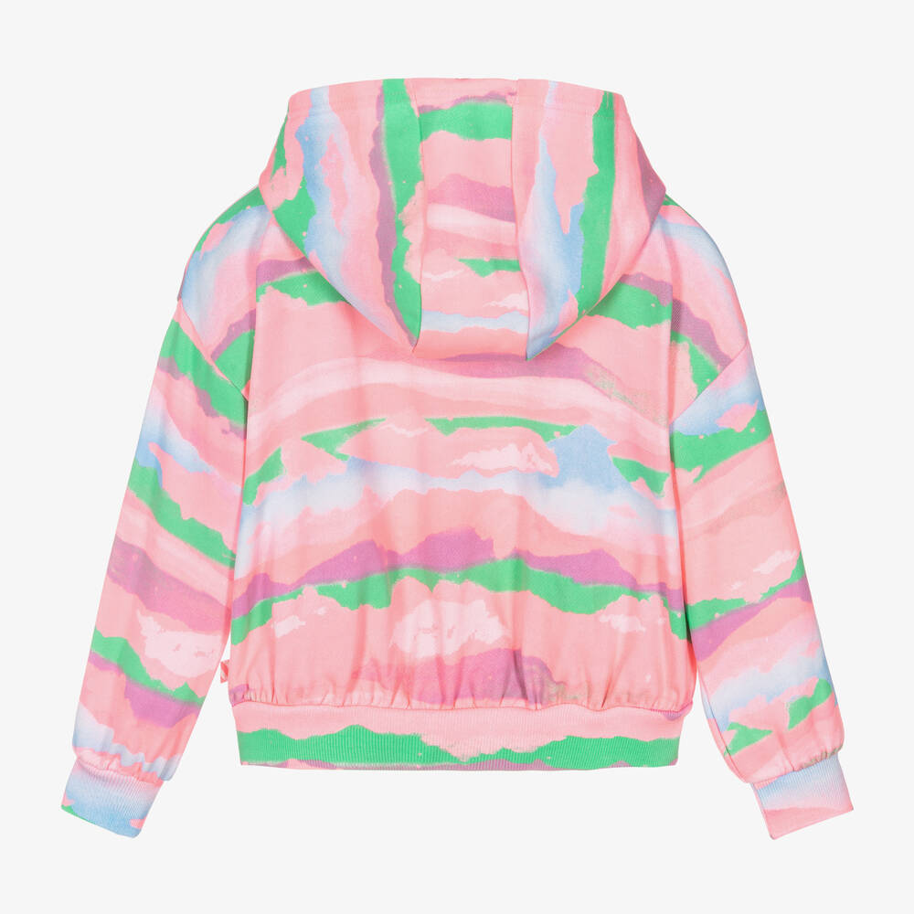 Billieblush-Girls Pink Cotton Jersey Zip-Up Hoodie | Childrensalon Outlet