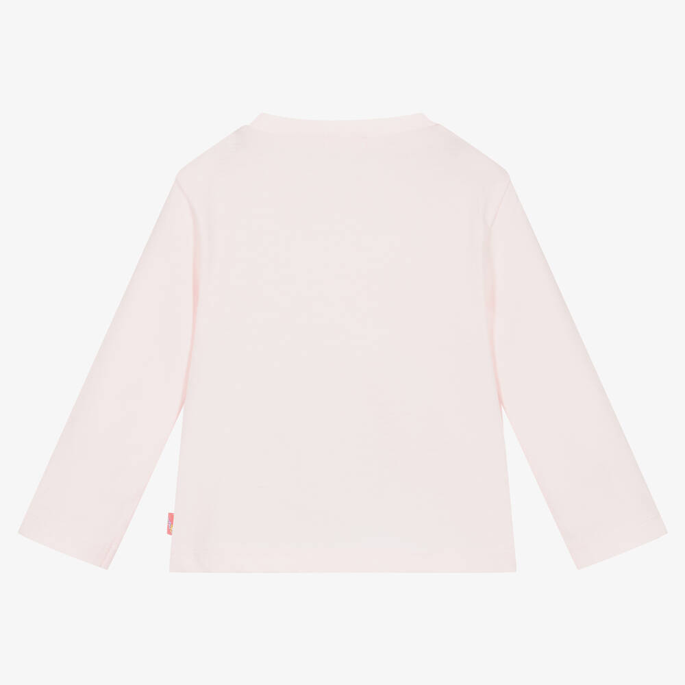 Billieblush-Girls Pink Cotton Neon Bunny Top | Childrensalon Outlet