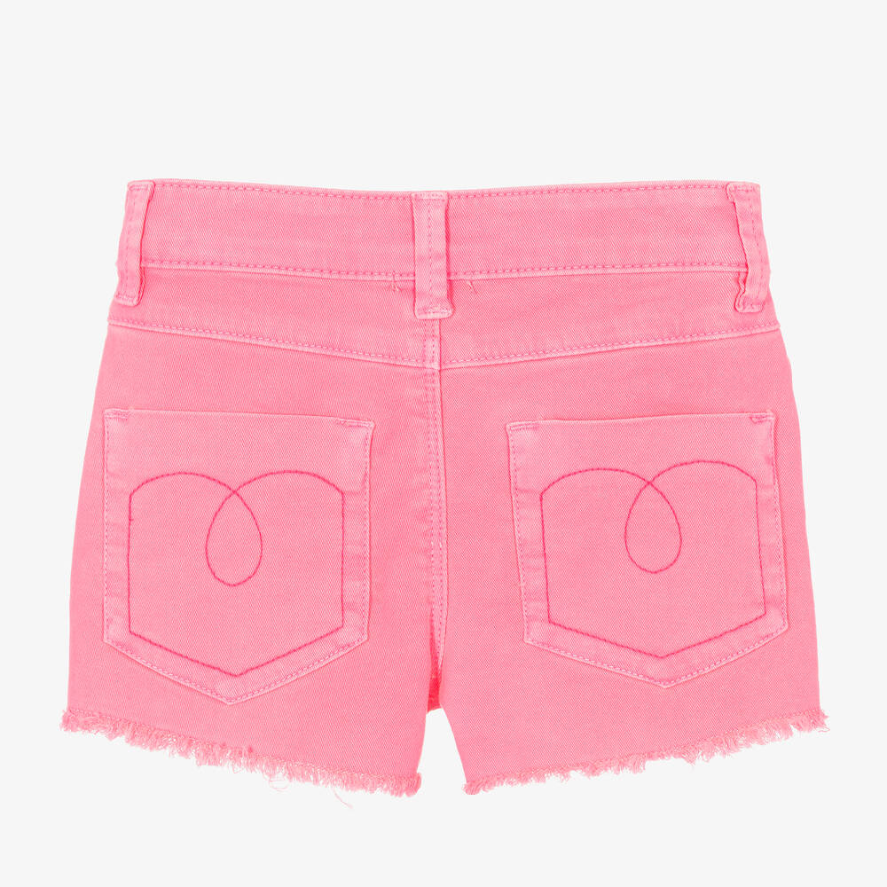 Bright pink denim shorts hotsell