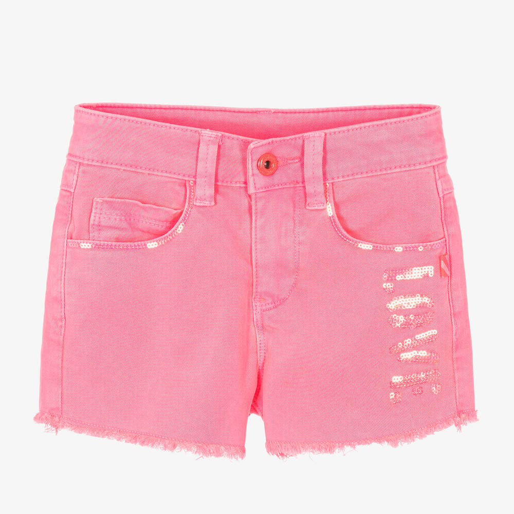 Billieblush - Short rose en jean à sequins fille | Childrensalon