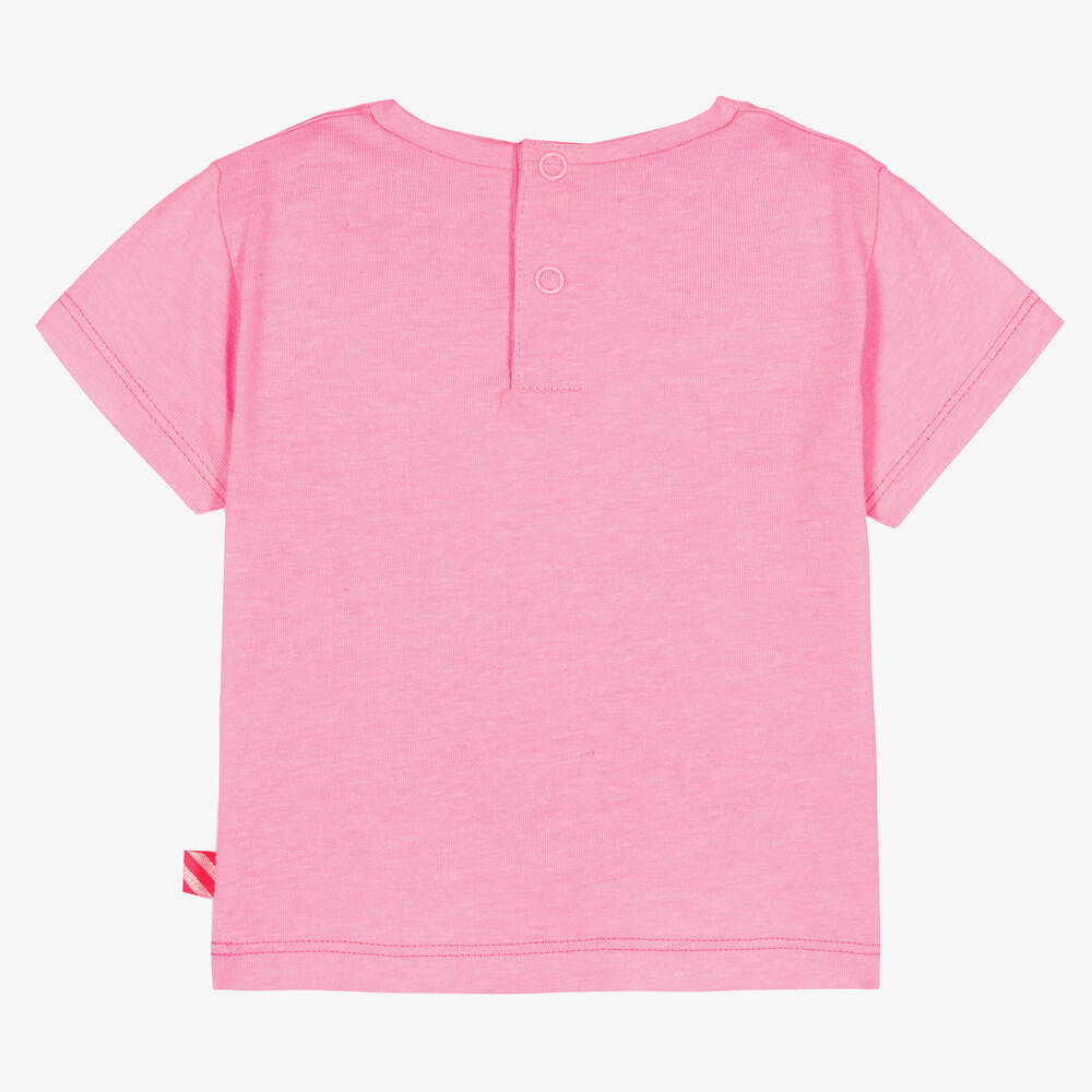 Billieblush-Girls Pink Cotton Sequin Heart T-Shirt | Childrensalon Outlet