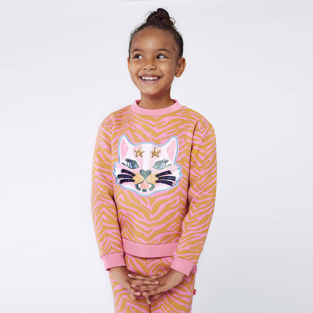 Billieblush-Girls Pink Cotton Sweatshirt | Childrensalon Outlet