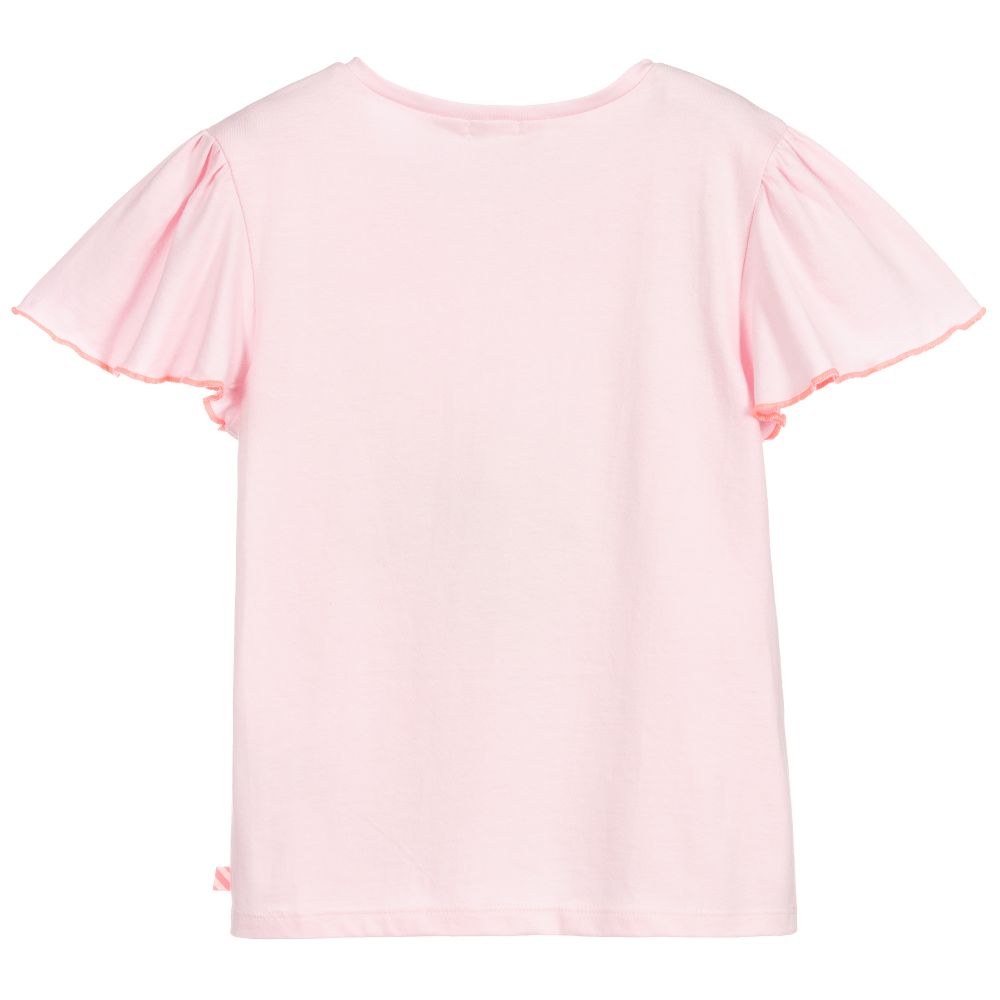 Billieblush-Girls Pink Cotton T-Shirt | Childrensalon Outlet