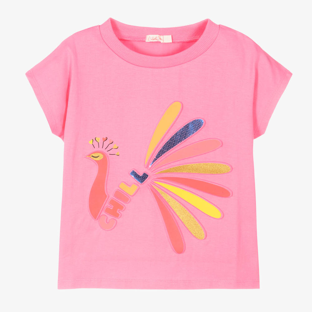 Billieblush - Girls Pink Cotton T-Shirt | Childrensalon