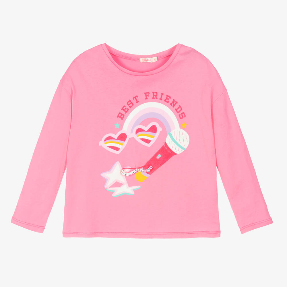 Billieblush - Розовый хлопковый топ для девочек | Childrensalon