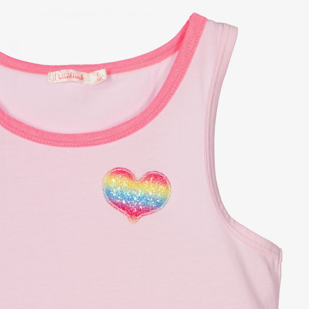 Billieblush-Girls Pink Cotton Vest Top | Childrensalon Outlet