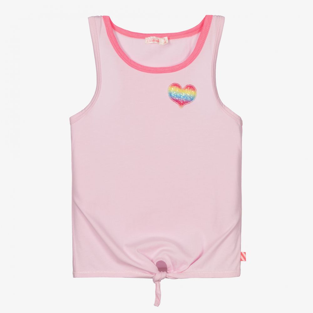 Billieblush - Girls Pink Cotton Vest Top | Childrensalon