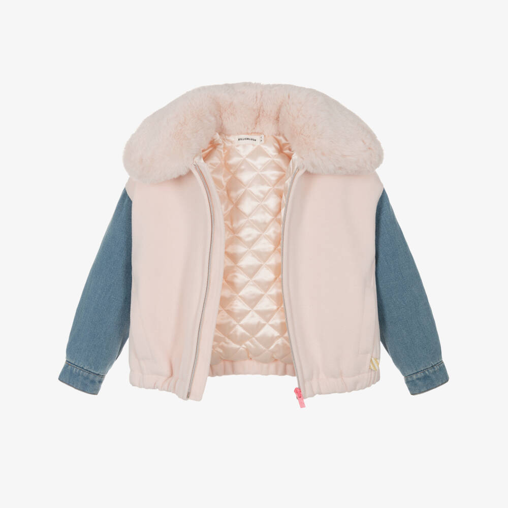 Billieblush-Бомбер с розовыми джинсовыми рукавами для девочек | Childrensalon Outlet