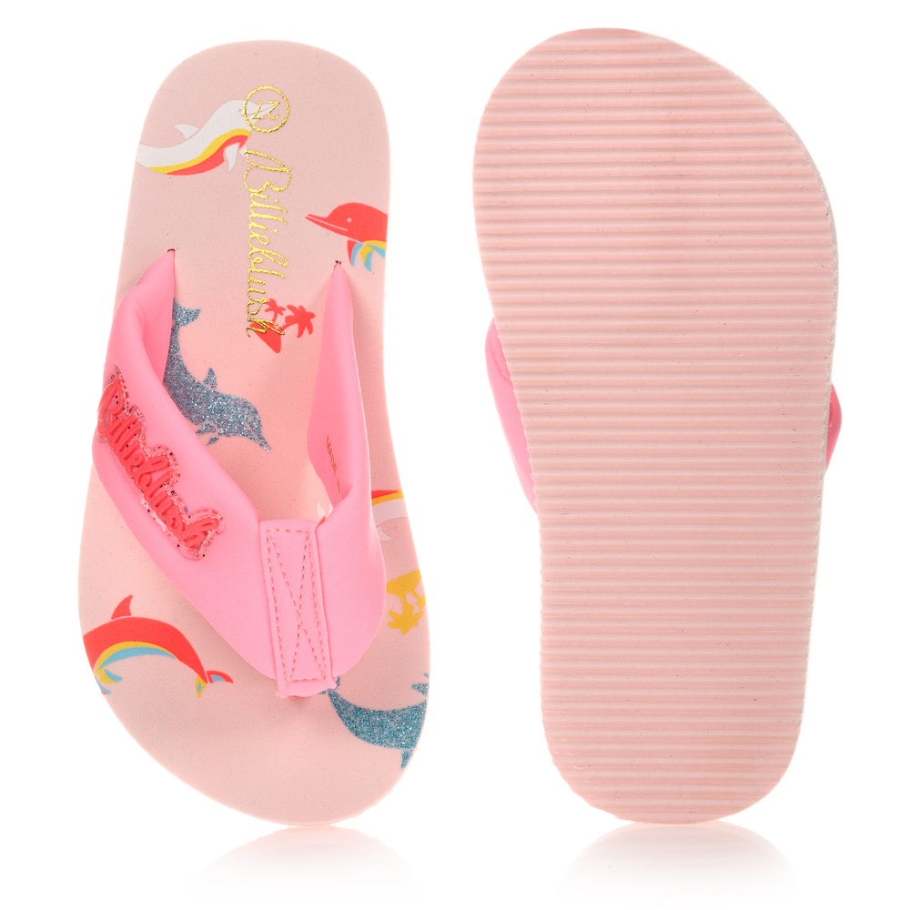 Billieblush-Girls Pink Dolphin Flip-Flops | Childrensalon Outlet