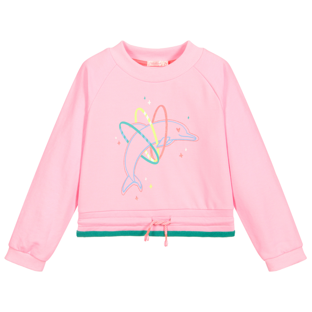 Billieblush - Girls Pink Dolphin Sweatshirt | Childrensalon