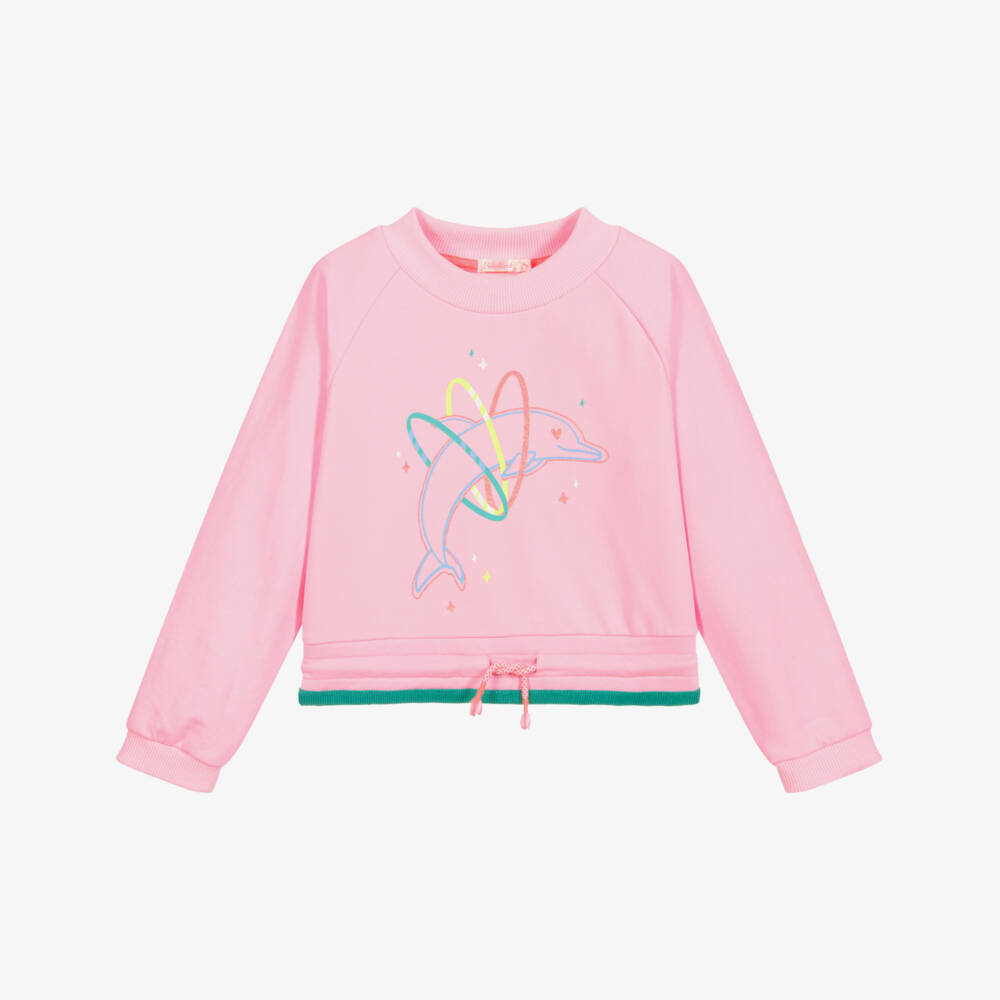 Billieblush-Girls Pink Dolphin Sweatshirt | Childrensalon Outlet