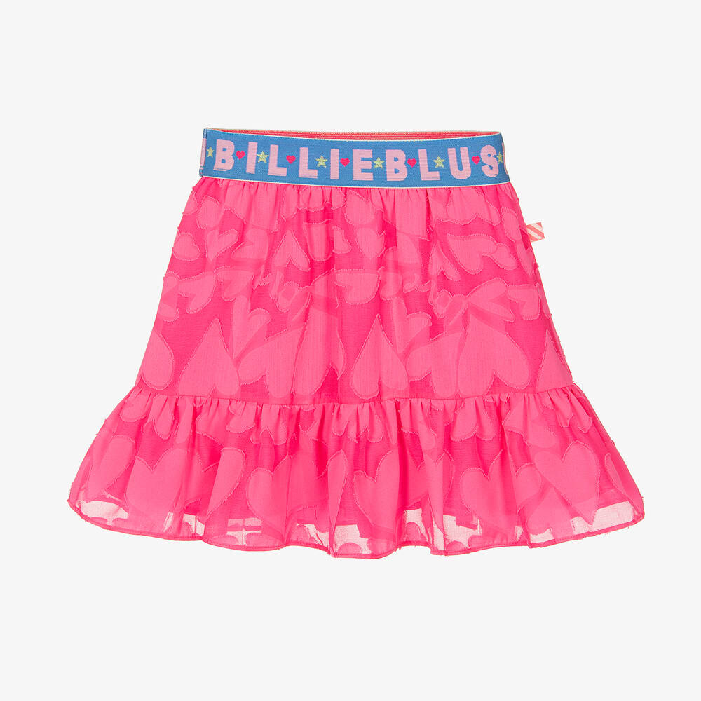 Billieblush - Girls Pink Embossed Heart Logo Skirt | Childrensalon