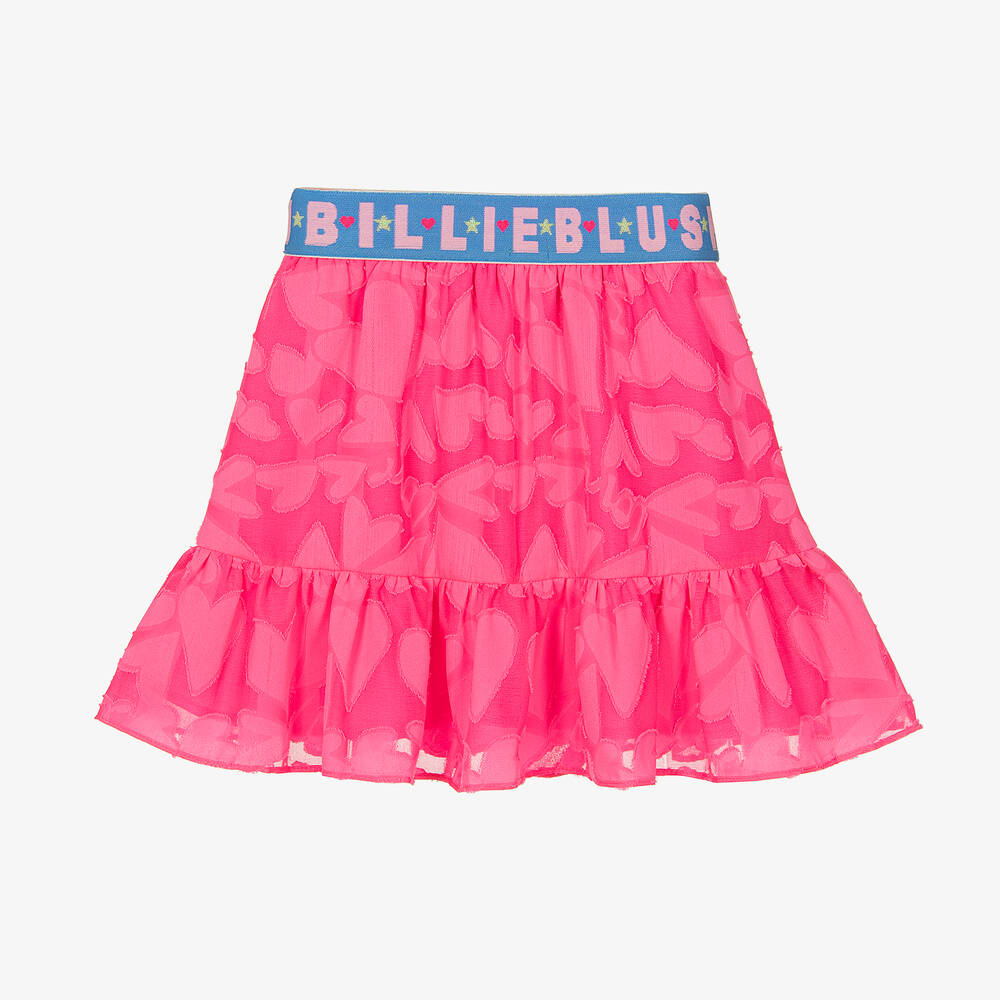 Billieblush-Girls Pink Embossed Heart Logo Skirt | Childrensalon Outlet