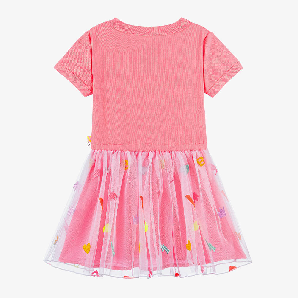 Billieblush-Girls Pink Embroidered Tulle Dress | Childrensalon Outlet