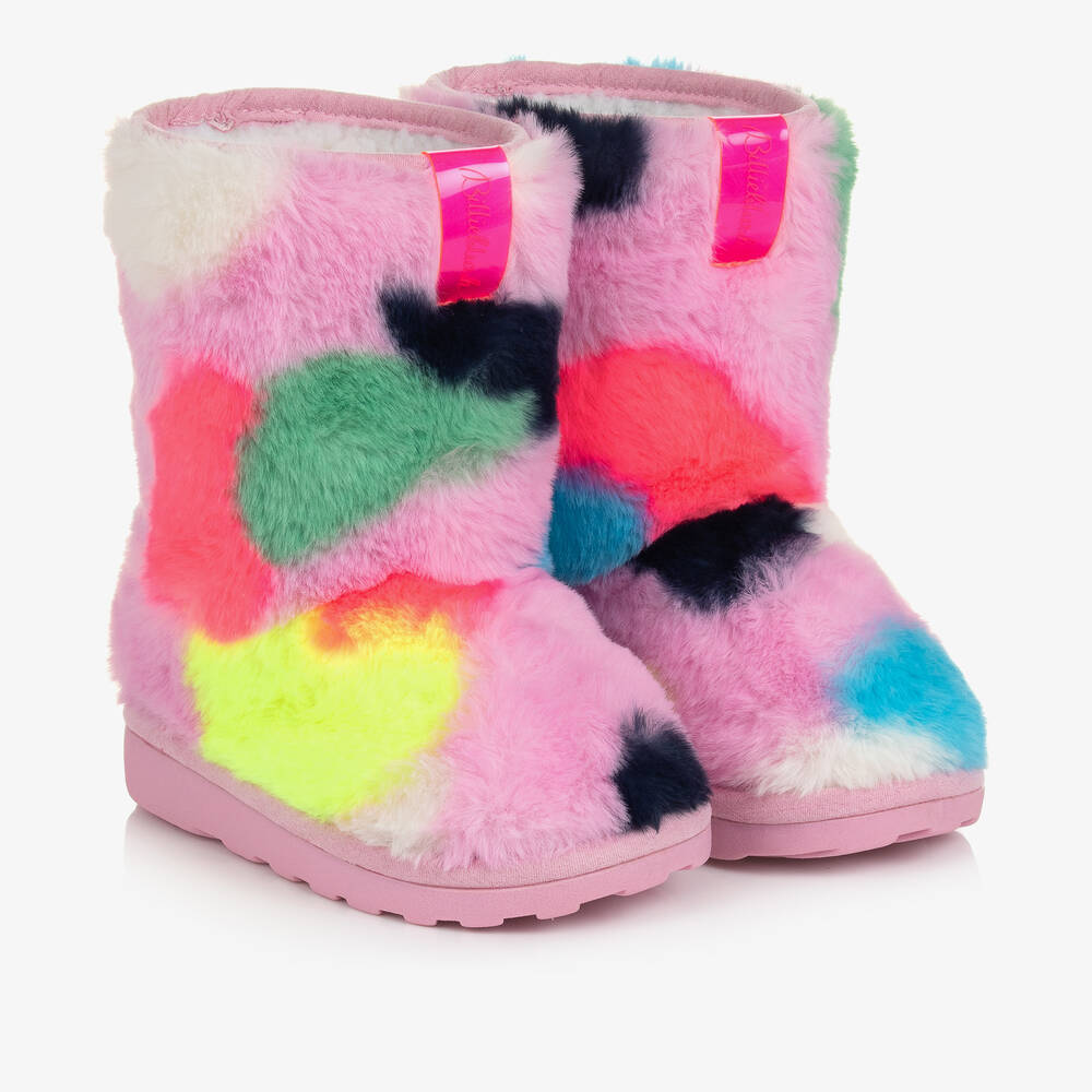 Billieblush - Girls Pink Faux Fur Boots | Childrensalon