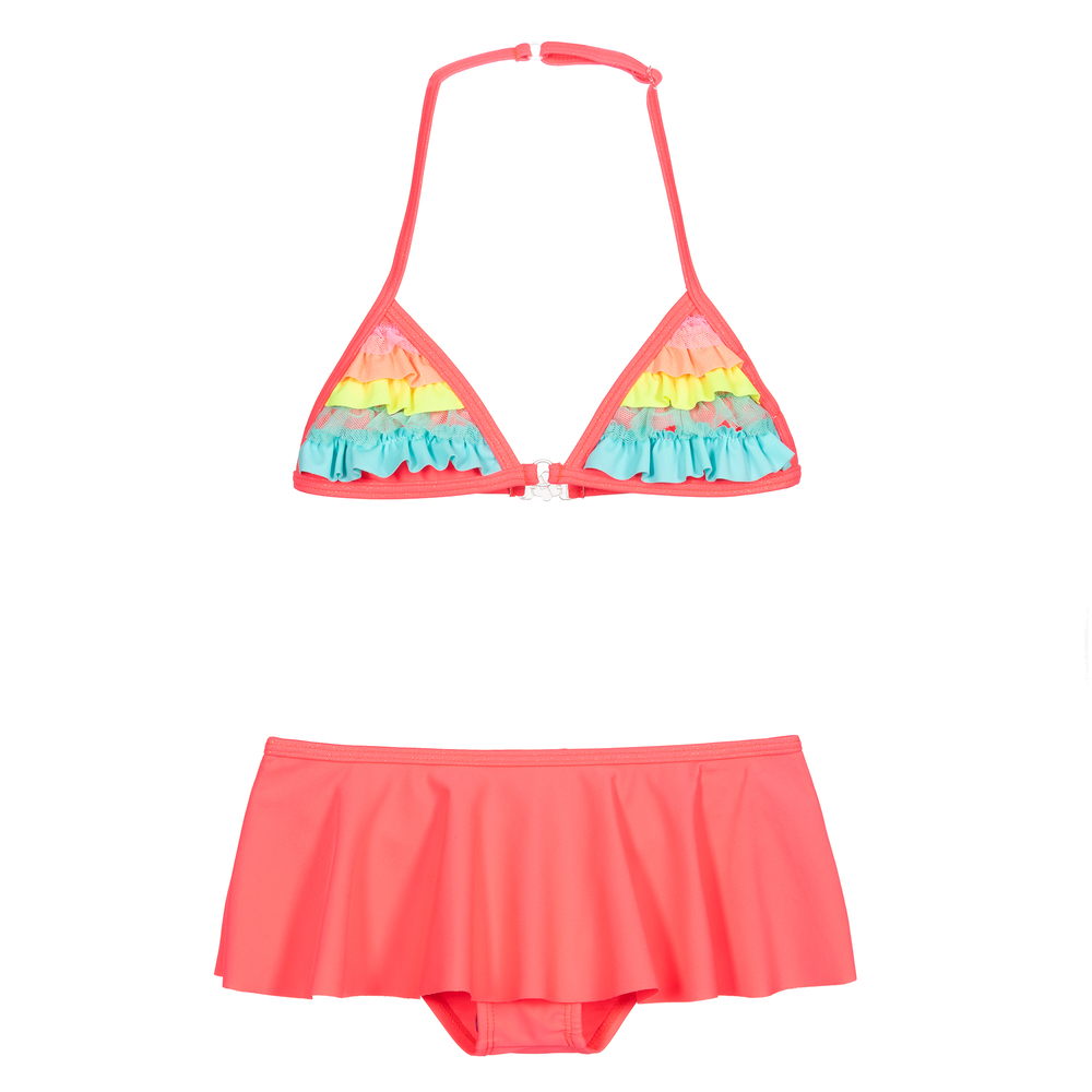 Billieblush - Girls Pink Frilled Bikini  | Childrensalon