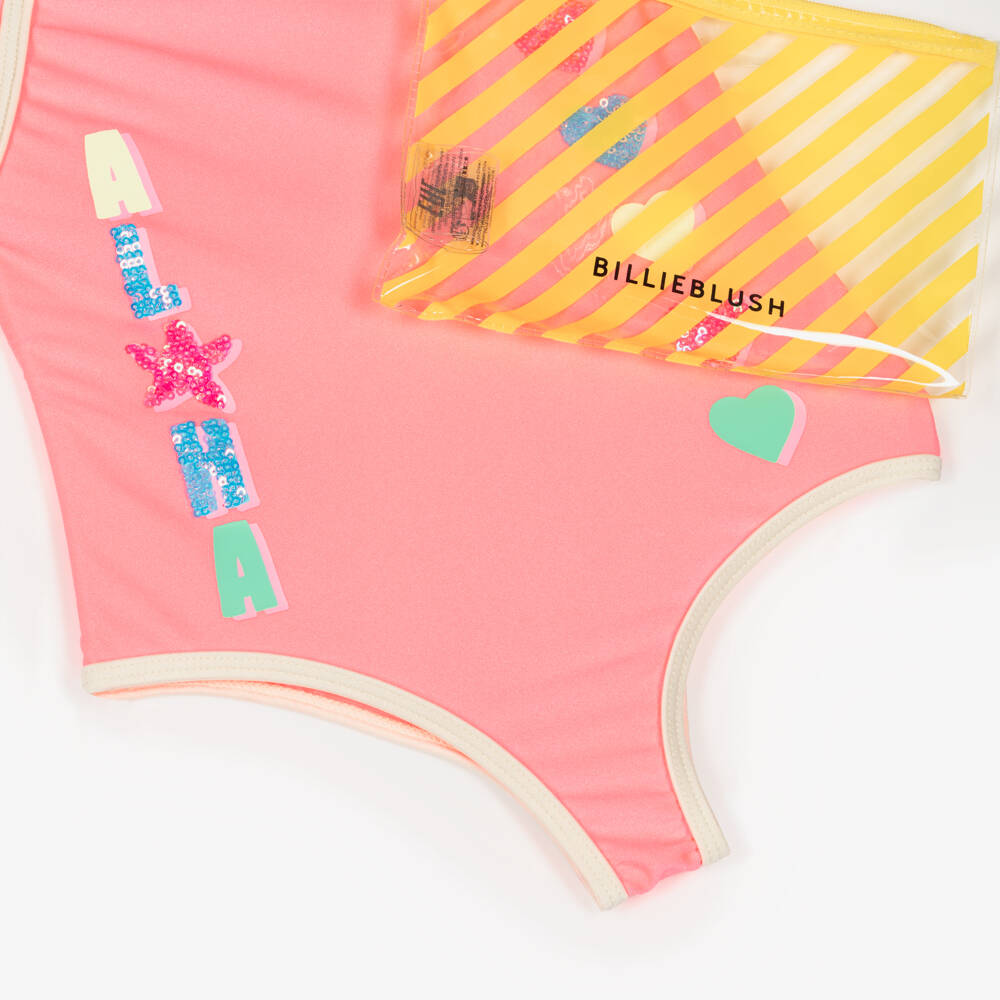 Billieblush-Girls Pink Frilled Swimsuit | Childrensalon Outlet