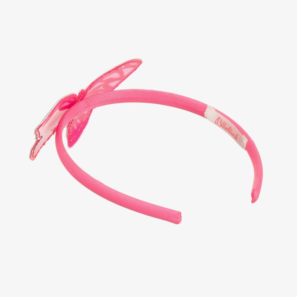 Billieblush-Girls Pink Glitter Butterfly Hairband | Childrensalon Outlet