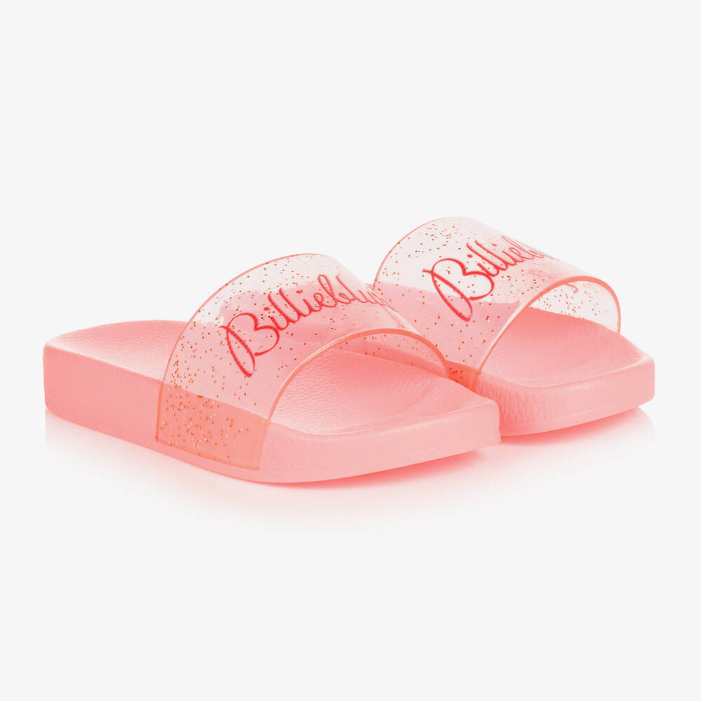 Billieblush - Girls Pink Glitter Logo Sliders | Childrensalon