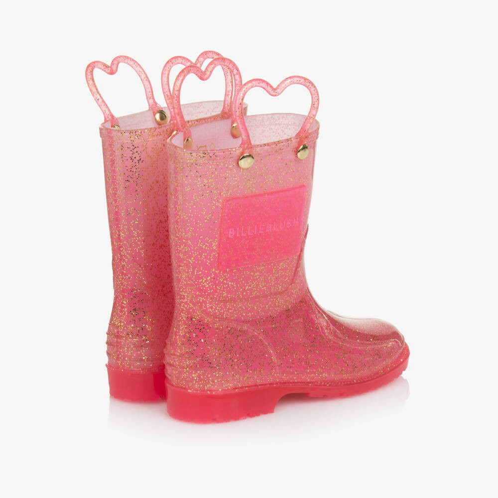 Billieblush-Girls Pink Glitter Rain Boots | Childrensalon Outlet