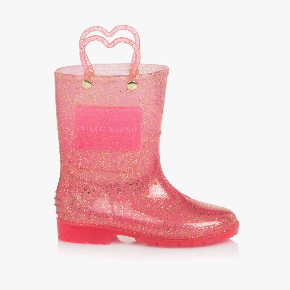 Billieblush-Girls Pink Glitter Rain Boots | Childrensalon Outlet