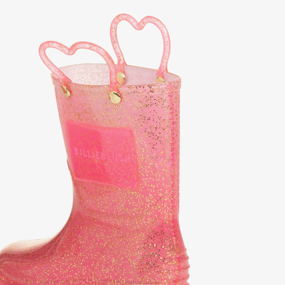 Billieblush-Girls Pink Glitter Rain Boots | Childrensalon Outlet