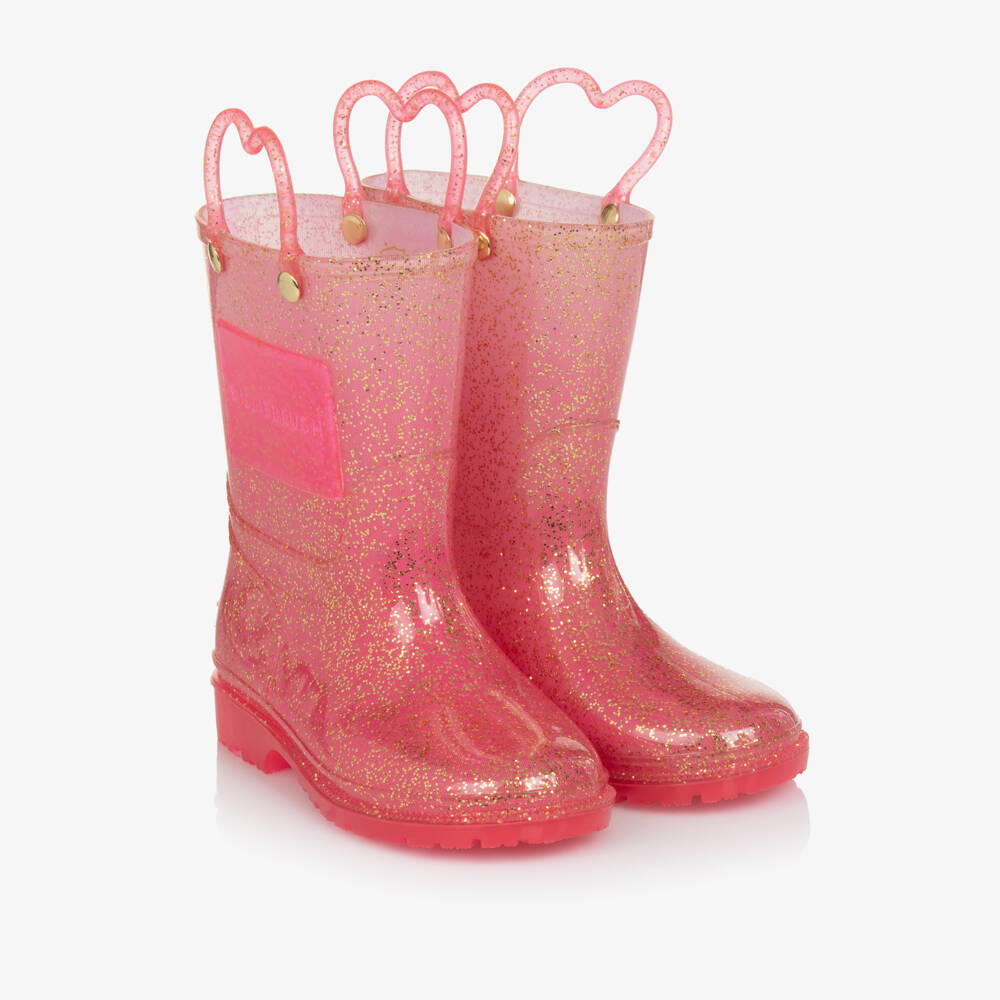 Billieblush-Girls Pink Glitter Rain Boots | Childrensalon Outlet