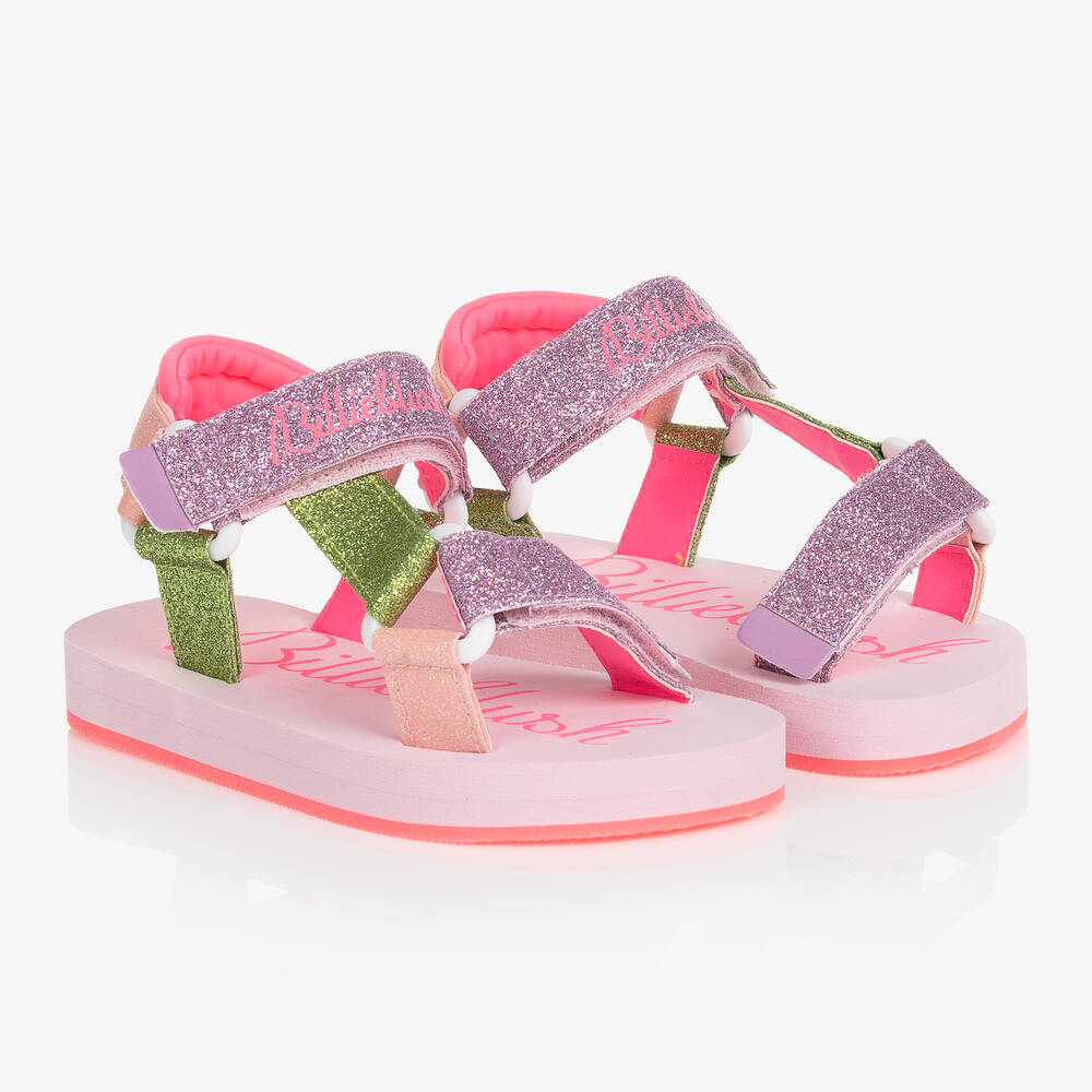 Billieblush - Girls Pink Glitter Sandals | Childrensalon